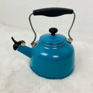 Chantal Blue Whistling Tea Kettle with Black Handle
